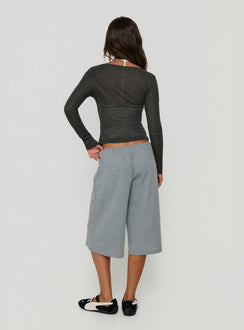 Lyrra Waffle Jersey Jorts Grey