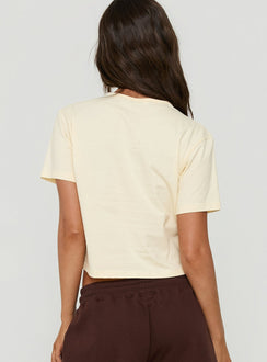 Dealia High V Boxy Tee Yellow