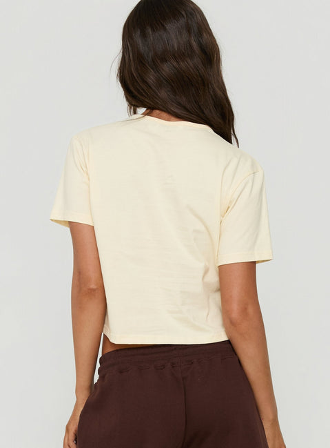 Dealia High V Boxy Tee Yellow
