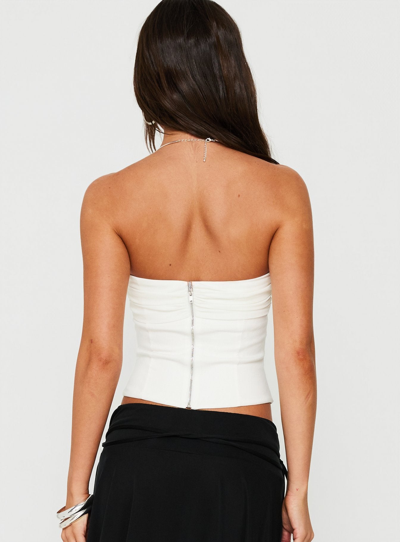 Karisma Strapless Ruched Top White