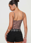 back view of model wearing Princess Polly Elixia Bodysuit Snake Sleeveless 