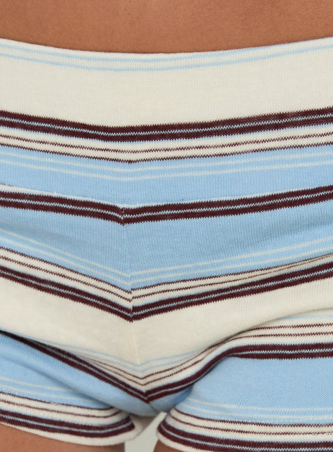 Jacintah Micro Shorts Blue Stripe