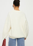 Jem Oversized Sweater Cream Princess Polly  regular 