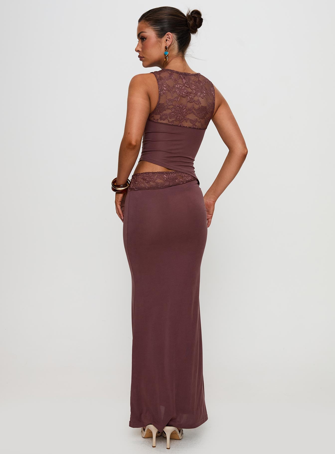 Vesperine Lace Maxi Dress Cocoa Brown Vesperine Lace Maxi Dress Cocoa Brown