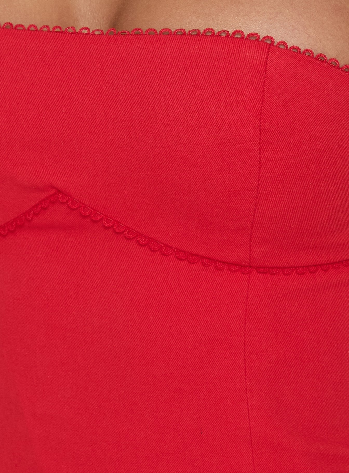 Austina Strapless Drop Waist Mini Dress Red