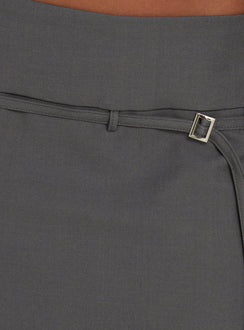 Losanna Buckle Mini Skirt Charcoal