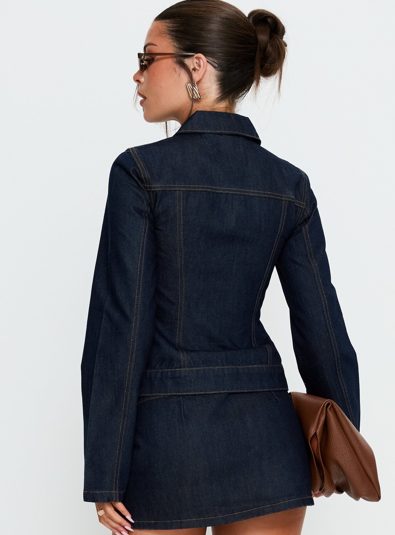 Cristen Cadet Buckle Denim Jacket Indigo