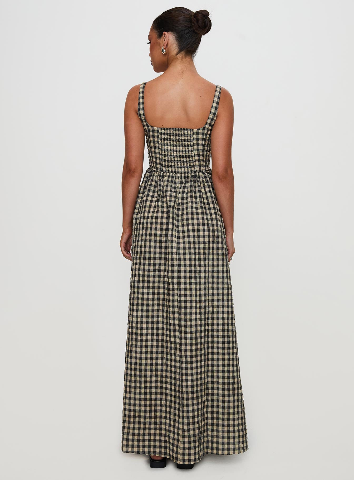 Cartmel Check Maxi Dress Black / Cream Tall | Princess Polly