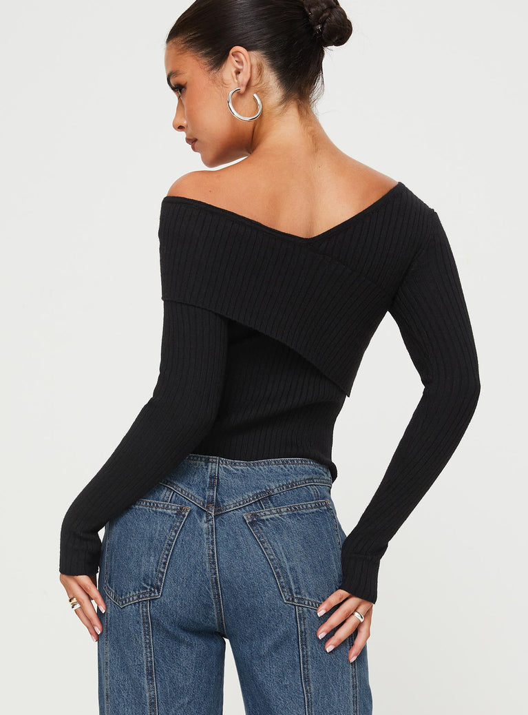 Nolia Long Sleeve Top Black