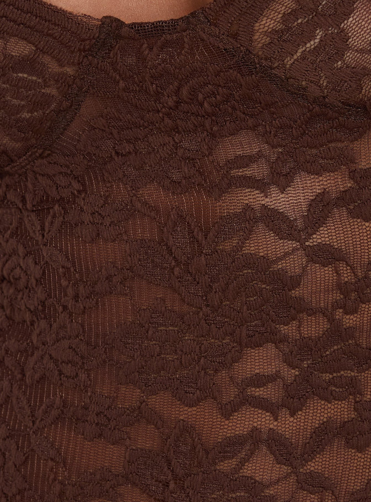 Giallo Long Sleeve Bodysuit Brown