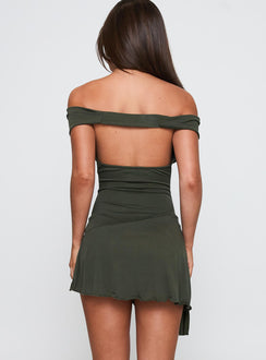 I Attract It Cowl Halter Playsuit Green