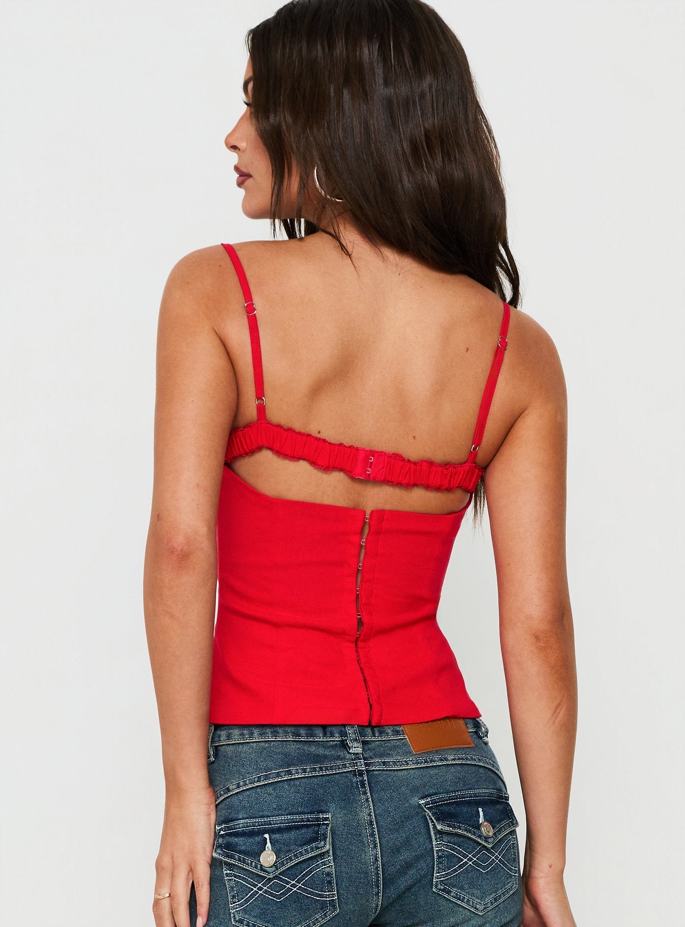 Renaissance Corset Lace Top Red
