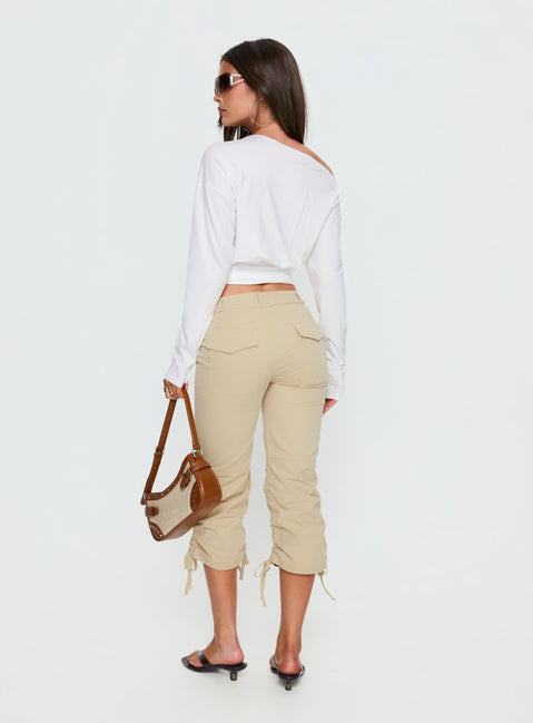 Hot Rod Capri Pant Beige