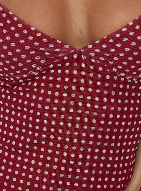 Milliano Cami Top Red Polka Dot