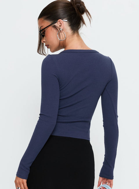Passoni Long Sleeve Top Navy