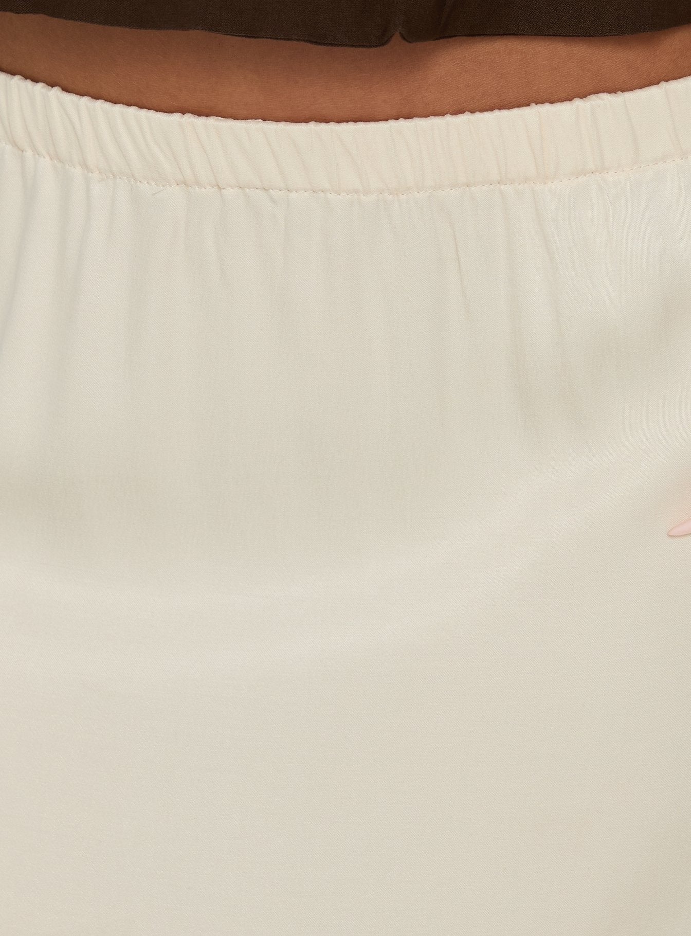 Bella Lace Trim Midi Skirt Cream