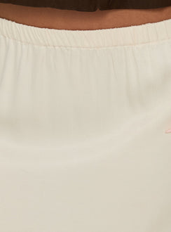 Bella Lace Trim Midi Skirt Cream
