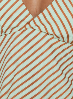 Golden Drift Halter Top Sage / Orange Stripe