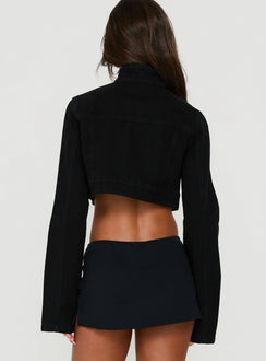 Stage Left Cropped Military Jacket Black