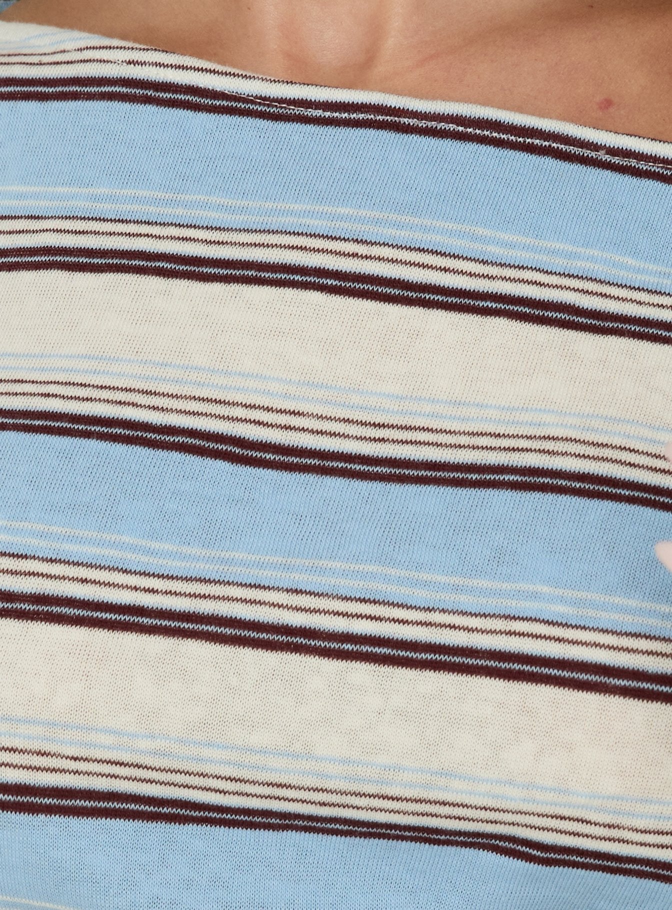Jacintah Off Shoulder Top Blue Stripe
