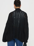 Cable knit cardigan, drop shoulder Good stretch, unlined Princess Polly Lower Impact 