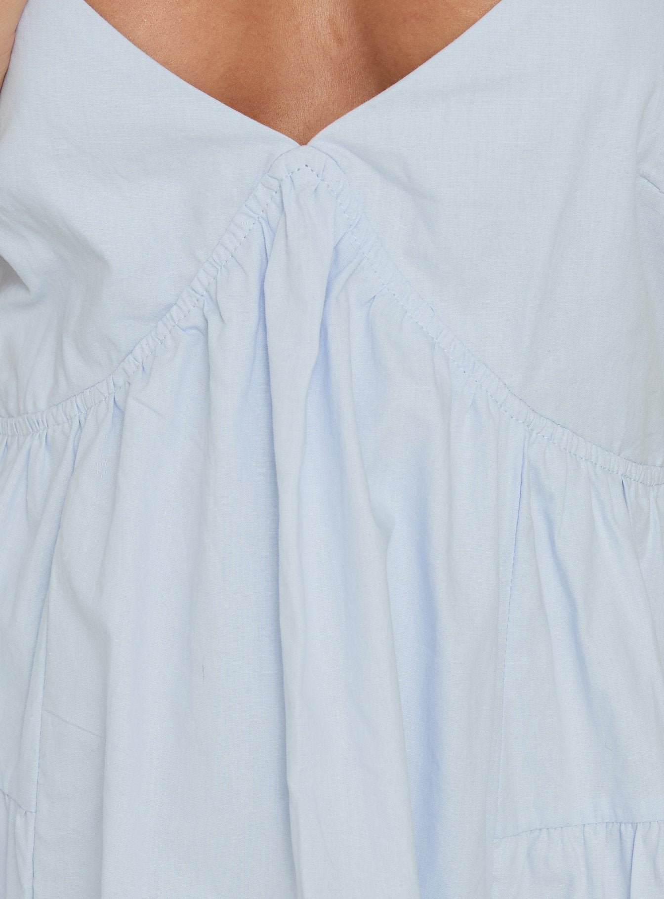 Giordana Vneck Babydoll Mini Dress Blue