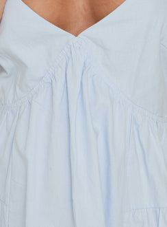 Giordana Vneck Babydoll Mini Dress Blue