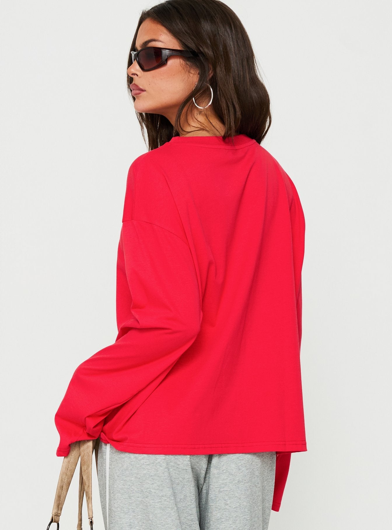 Settle Down Long Sleeve Top Red