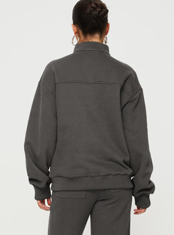 Derek Quater Zip Sweater Grey Princess Polly  long 