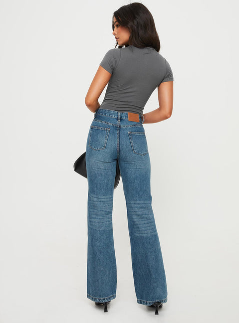 product Princess Polly High Waisted  Maudie Boot Leg Jeans Mid Wash