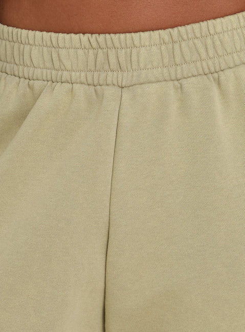 Harleah Wide Cargo Fleece Shorts Khaki