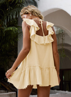 princess polly pale yellow dress Loralei Shirred Maxi Dress Yellow