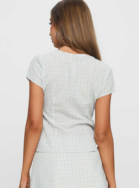 Prominent Wrap Top Green Check
