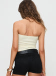 back view of model wearing Princess Polly Barcelona Tube Top White Sleeveless straight 