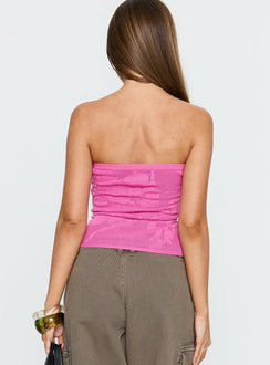 Cypressa Crochet Strapless Top Berry Pink