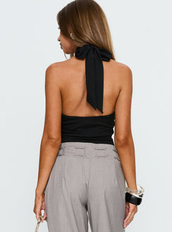 Luanda High Neck Bodysuit Black Sleeveless 