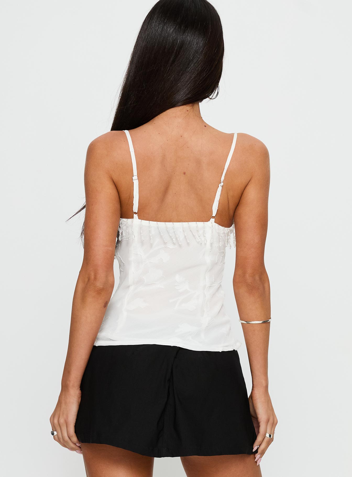Roselea Beaded Cami Top White | Princess Polly