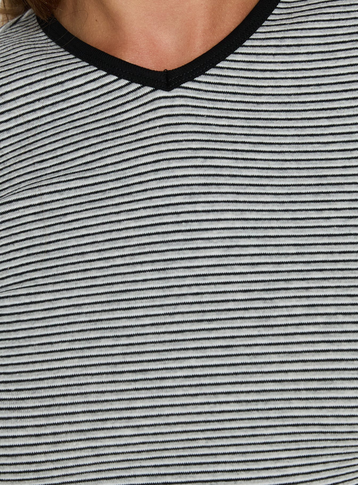 Charlaya V Neck 3/4 Sleeve Top Black Stripe