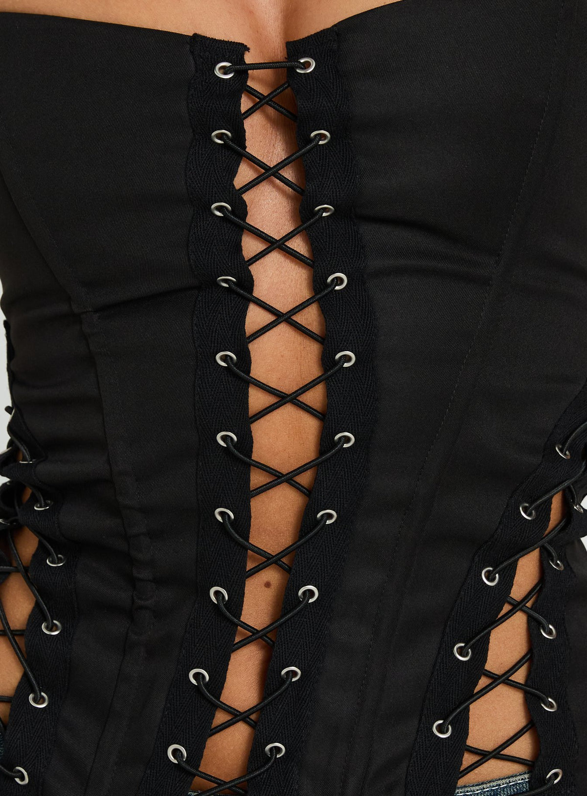 Eden Lace Up Corset Black