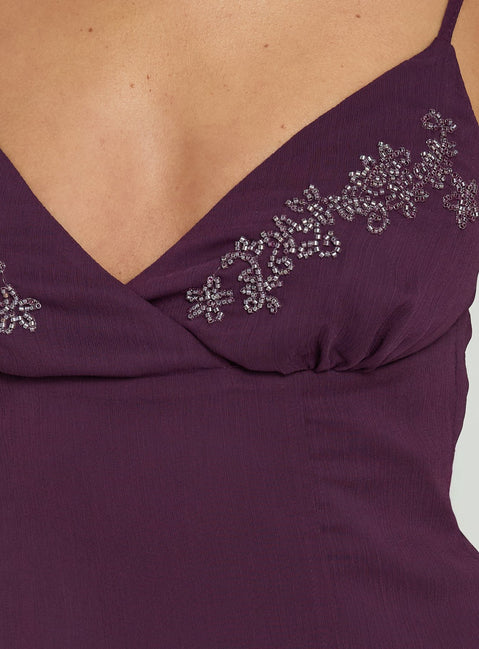 Jadira Scarf Maxi Dress Plum