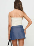 back view of model wearing Princess Polly Marine Skirt Indigo Mini Skirts 