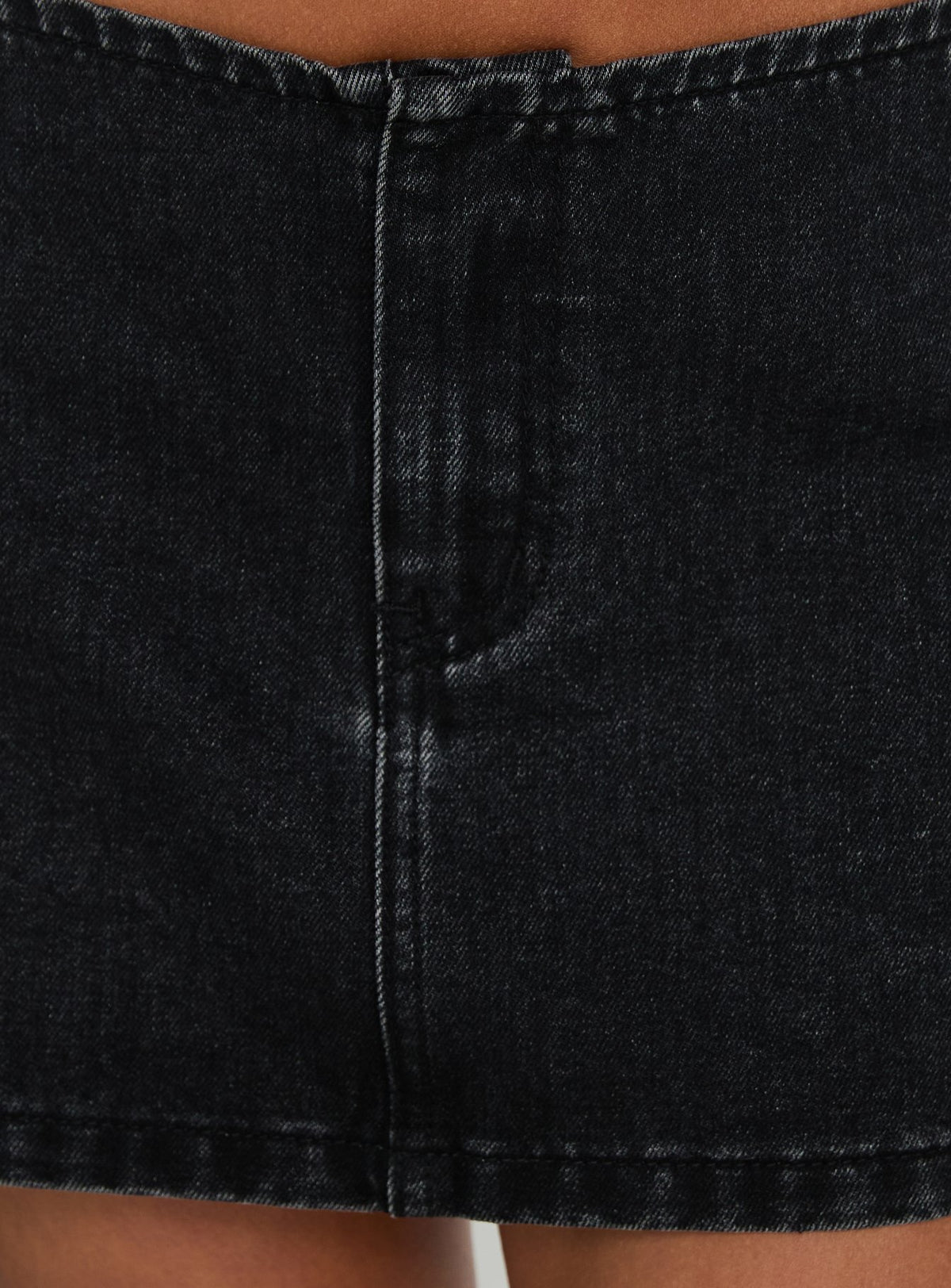 Adoriah No Waist Micro Mini Skirt Washed Black