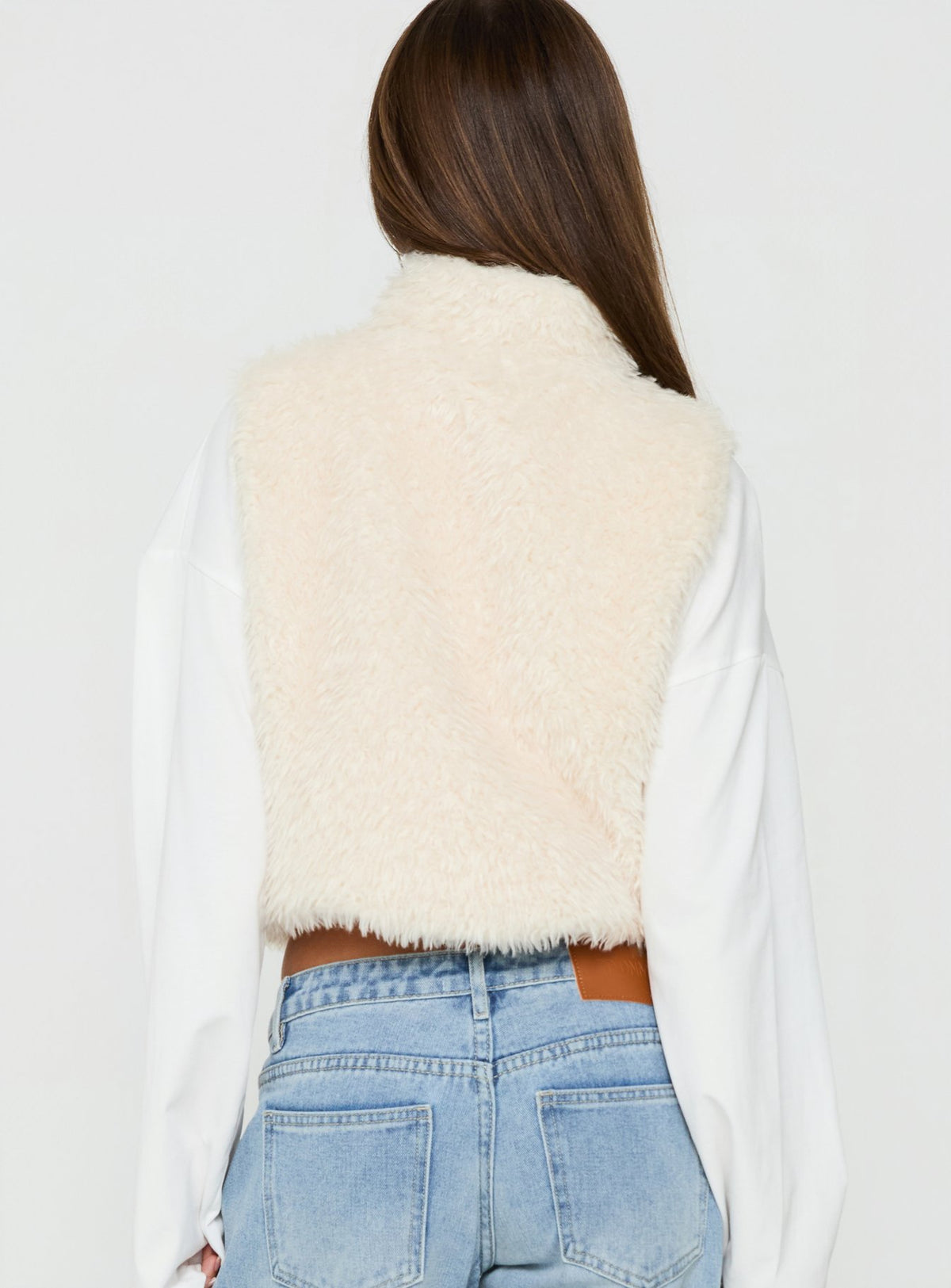 Elaska Fluffy Fleece Vest Cream