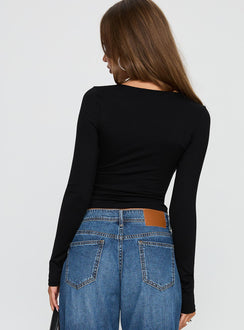 Sold On You Long Sleeve Top Black