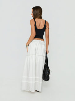 Meanna Tiered Maxi Skirt White