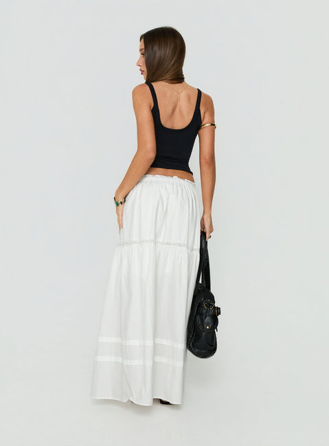 Meanna Tiered Maxi Skirt White