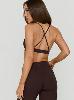 Aerial Active Crossback Bralette Chocolate