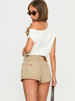 Dreamful Low Rise Mini Denim Short Sand Wash