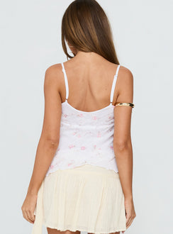 Paislie Mesh Top White