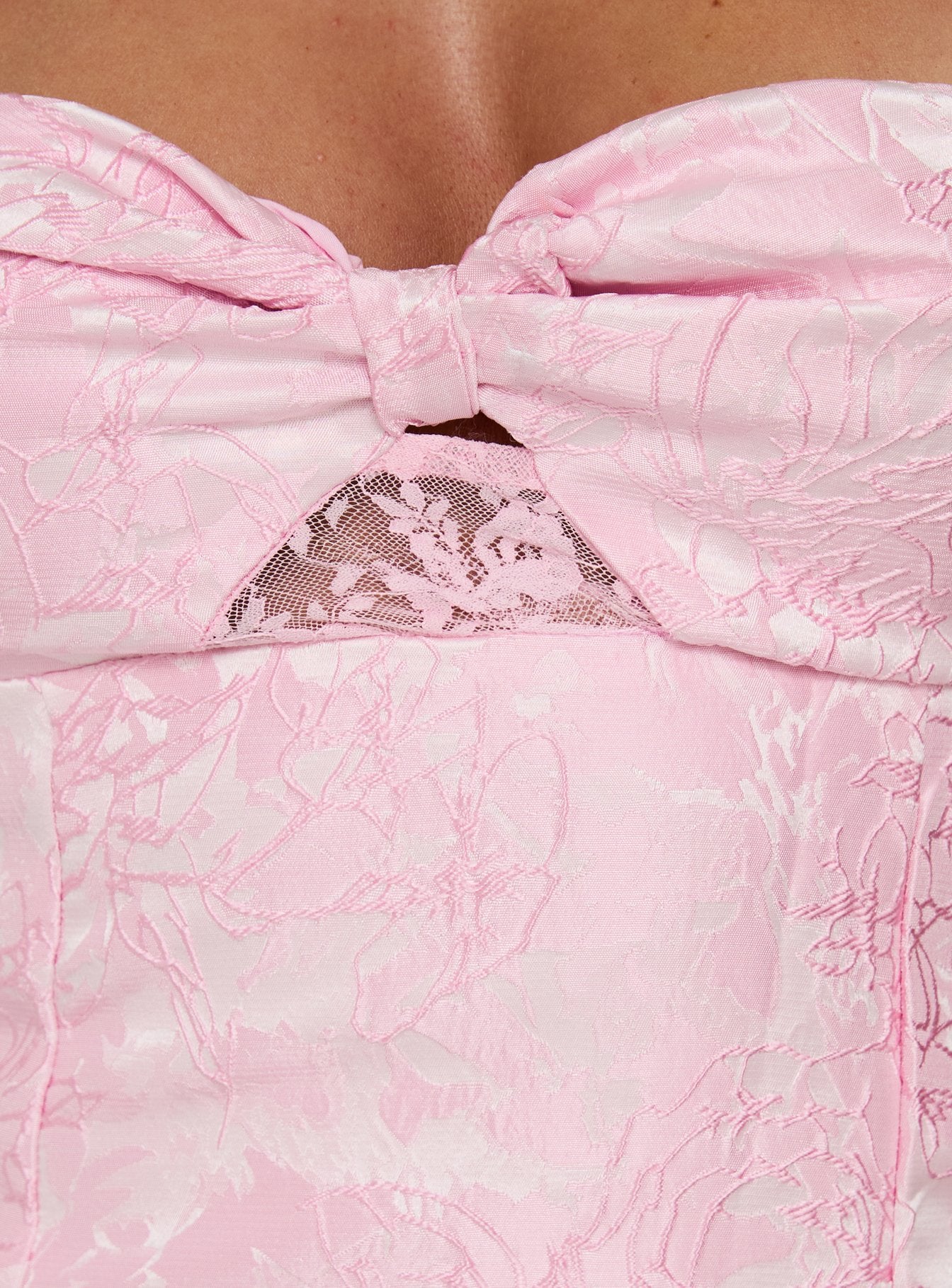 marlina strapless jacquard mini dress pink Marlina Strapless Jacquard Mini Dress Review